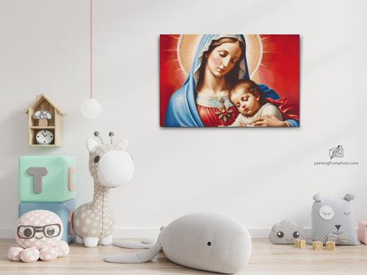 Diamond Paint - Jomfru Maria med barnet