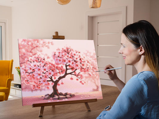 Diamond Paint - Blomstrende sakura-bonsai