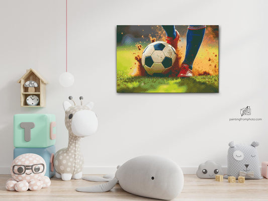 Diamond Paint - Nærbillede af en fodboldbold