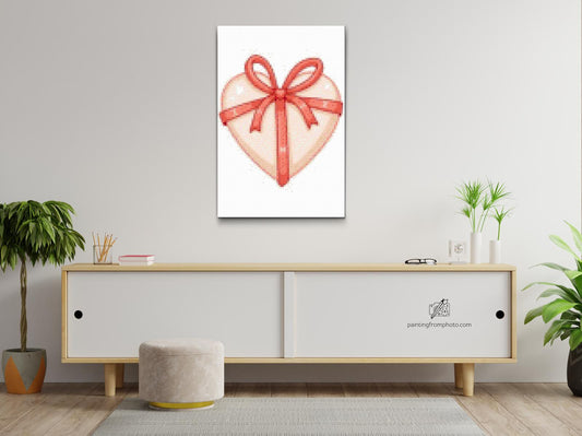 Diamond Paint - Hjerte med sløjfe