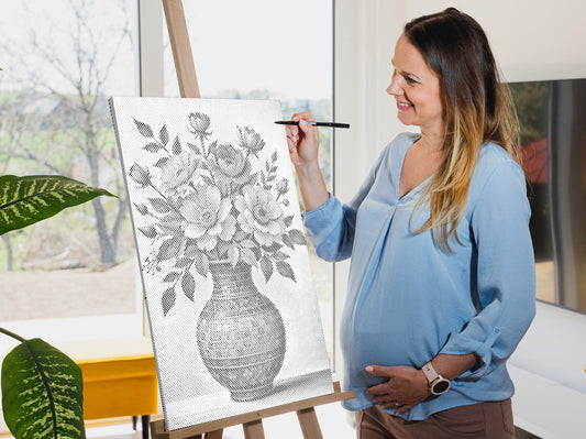Dotting - Farverig buket i en mosaikvase