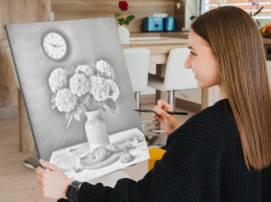 Dotting - Vintage lyserøde hortensiaer