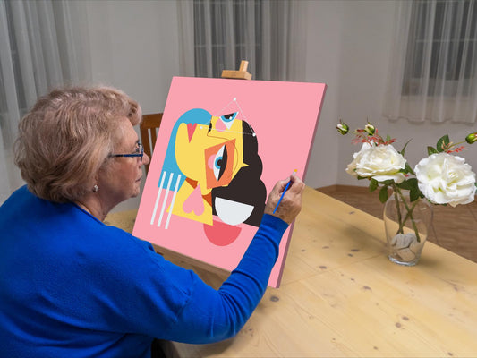 Paint by number - Illustration - Kubistisk kvinde