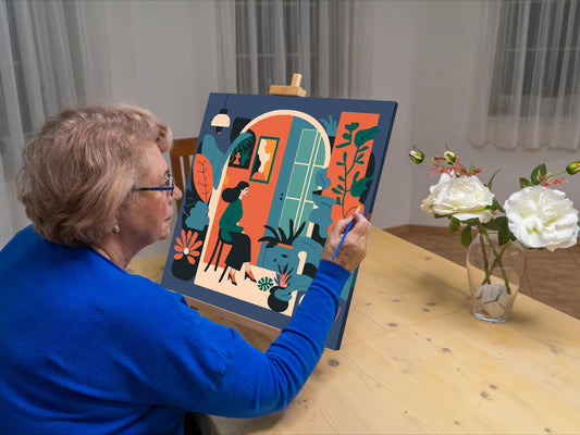 Paint by number - Illustration - Kvinde i lejligheden