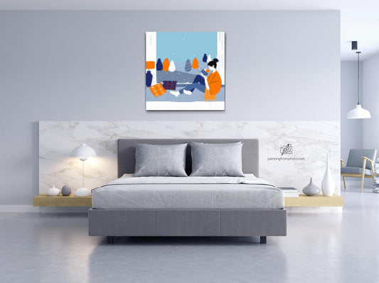 Diamond Paint - Illustration - Læsning ved vinduet