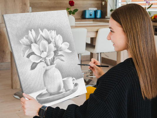 Dotting - Magnoliablomster i en vase