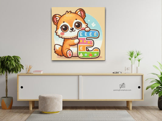 Diamond Paint - Bogstav E – Med et dyr