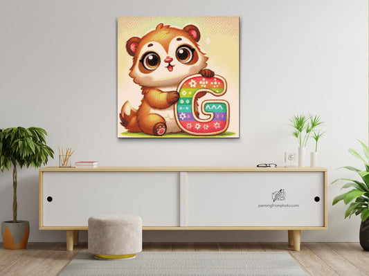 Diamond Paint - Bogstavet G – Med et dyr