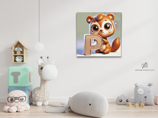 Diamond Paint - Bogstav P – Med et dyr
