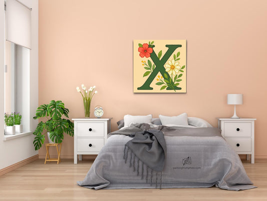 Diamond Paint - Bogstav X - Blomstermønster