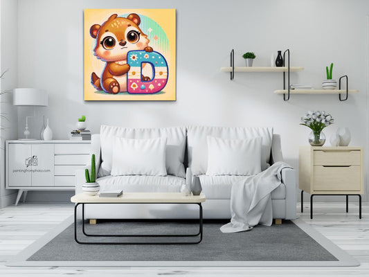 Diamond Paint - Bogstav D – Med et dyr