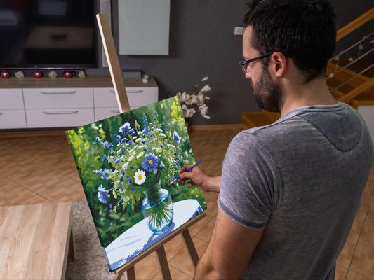 Paint by number - Buket i blå toner