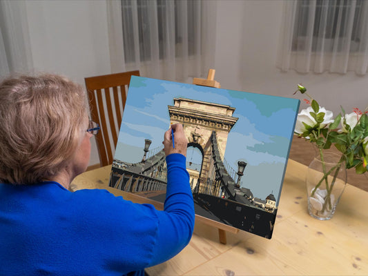 Paint by number - Széchenyi Kædebro – Ungarn