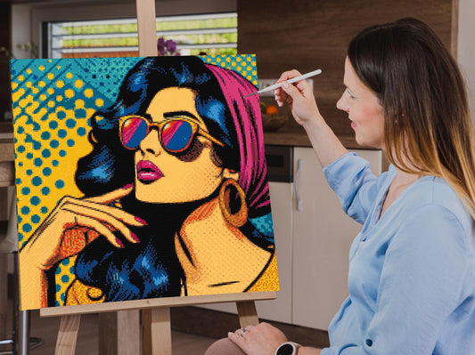 Diamond Paint - Pop art - Skønhed i briller