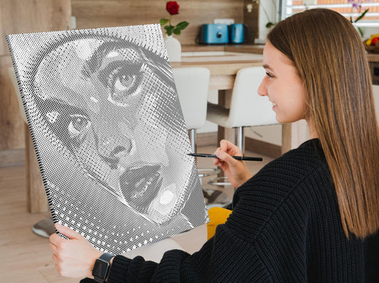 Dotting - Pop art - Kvinde med hat