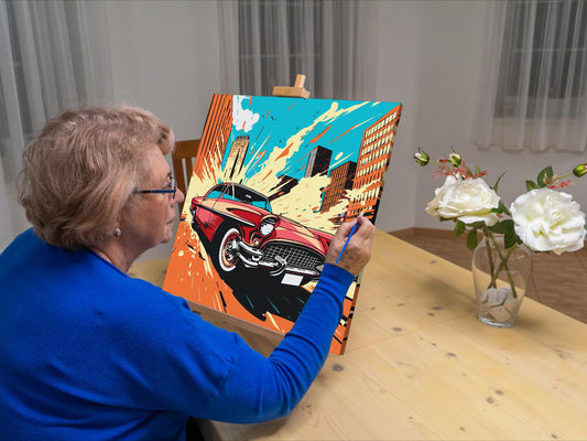 Paint by number - Pop art - Red Car