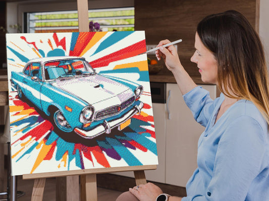 Diamond Paint - Pop art - Blue Car