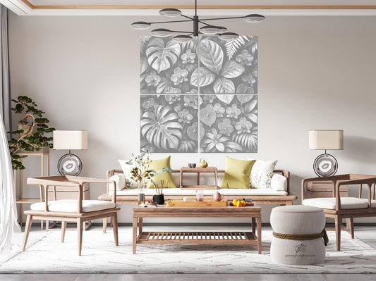 Dotting - Indeplantekomposition (sæt af 4 lærreder)