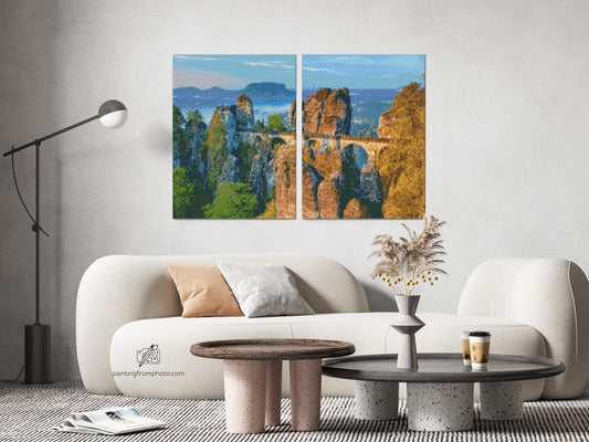 Diamond Paint - Bastei-broen – Tyskland (sæt af 2 lærreder)