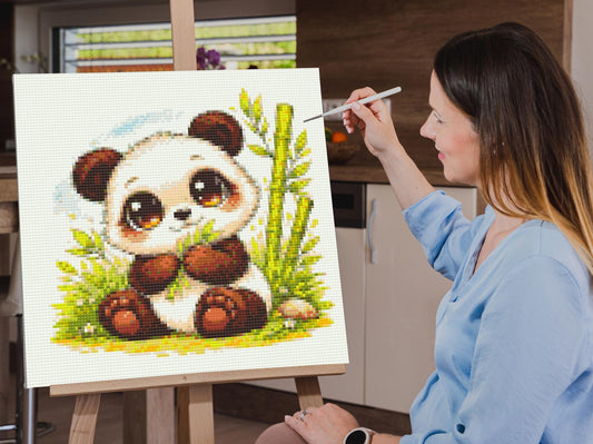 Diamond Paint - Panda med Store Øjne