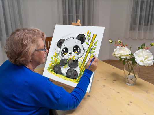 Paint by number - Panda med Store Øjne