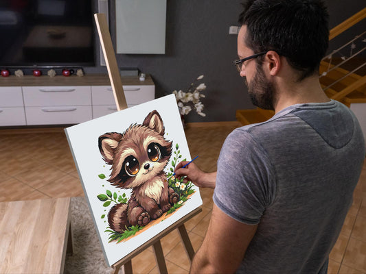 Paint by number - Vaskebjørn med Store Øjne