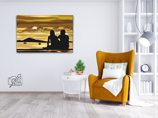 Paint by number - Romantik på stranden