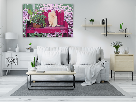 Paint by number - Hvalp på bænken