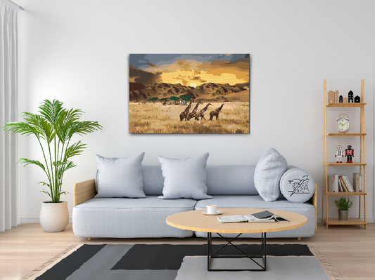 Paint by number - Giraffsafari