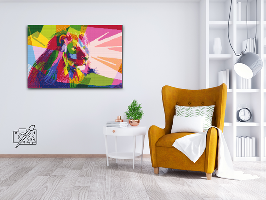 Diamond Paint - Farverig Løve 2