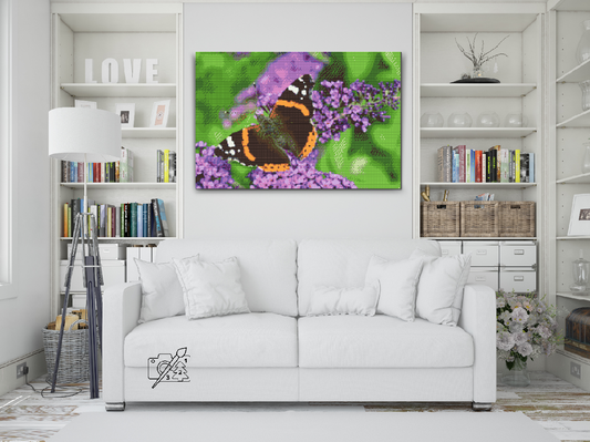 Diamond Paint - Sommerfugl på en lilla blomst