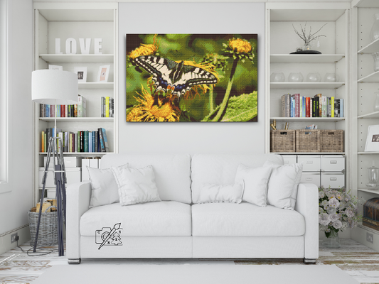 Diamond Paint - Sommerfugl på en mælkebøtte