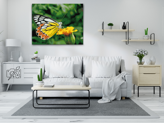 Diamond Paint - Sommerfugl på en gul blomst