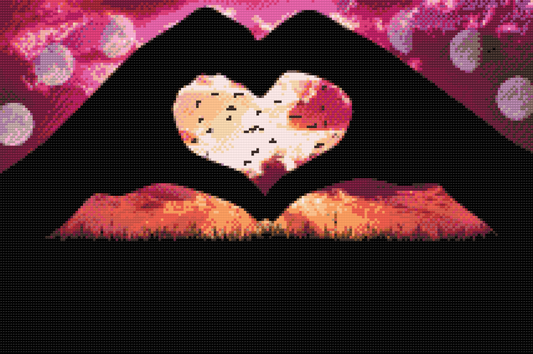 Diamond Paint - Hænder i form af et hjerte