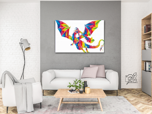 Diamond Paint - Farverig Drage