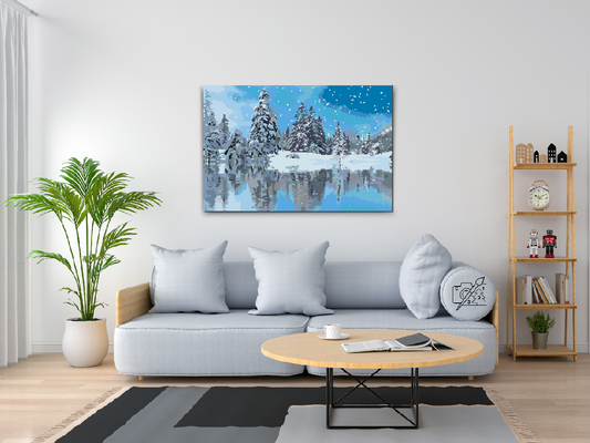 Paint by number - Sneklædte træer