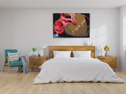 Paint by number - Rose med hjerte