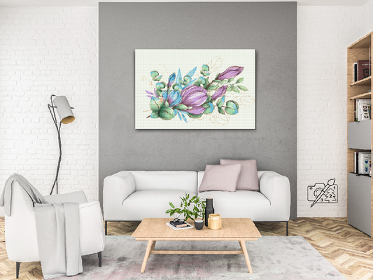 Diamond Paint - Lilla blomster