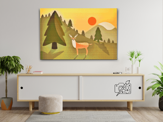 Diamond Paint - Landskab med hjorte