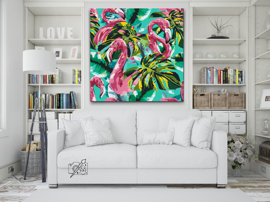 Paint by number - Pink Flamingoer