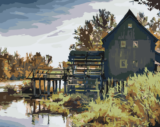 Paint by number - Vandmølle