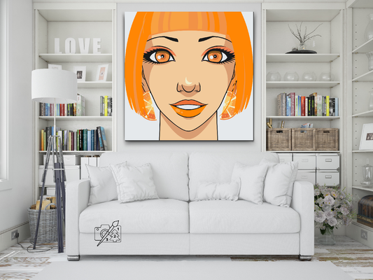 Paint by number - Kvinde med orange øreringe
