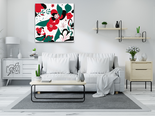 Diamond Paint - Abstrakt Blomster 2