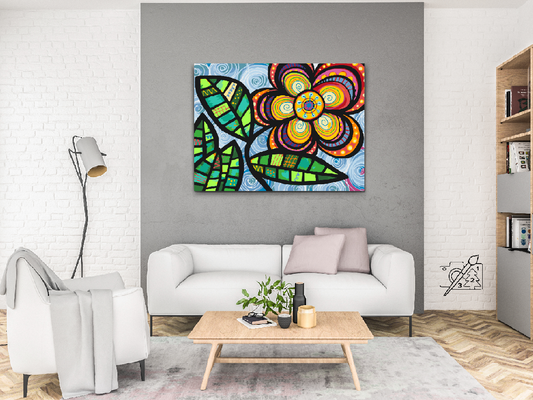 Paint by number - Farverig blomst