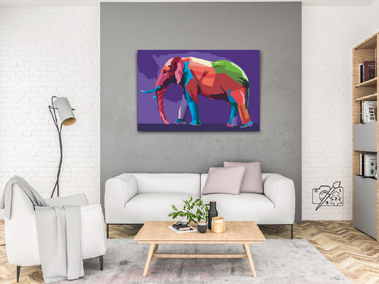 Paint by number - Vektorelefant