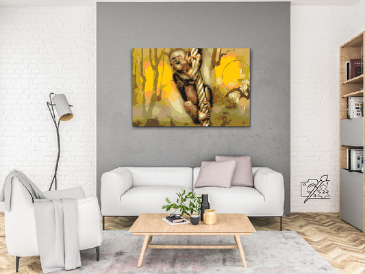 Paint by number - Abe på et reb