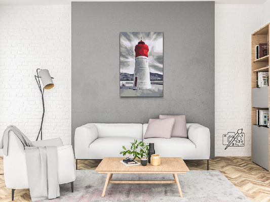 Paint by number - Fyrtårn med rødt tag