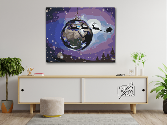 Paint by number - Julemanden på sin slæde