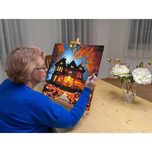 Paint by number - Halloween-huset under fuldmånen