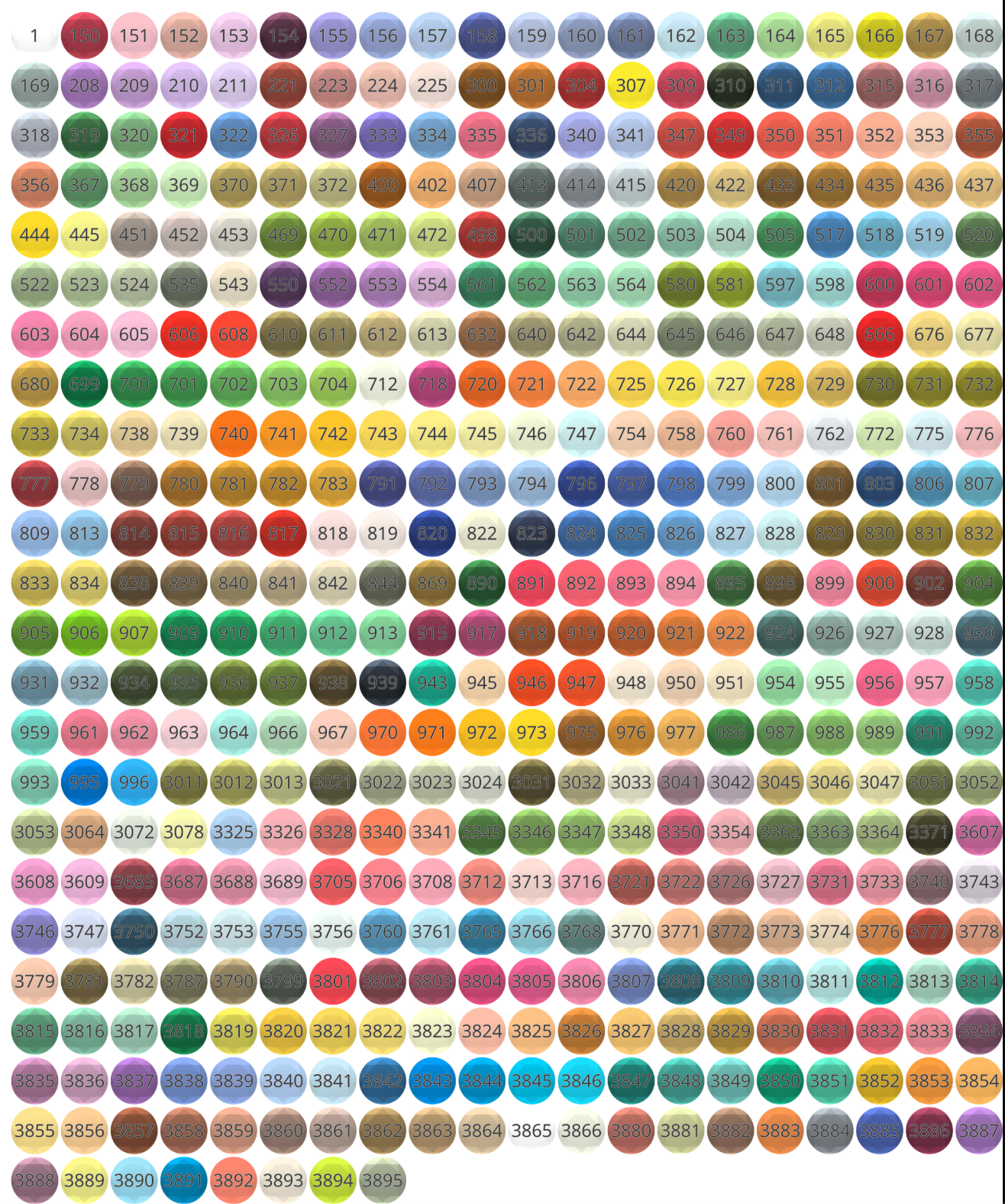 Hobby Tilbehør - Pakke diamanter 1000 stk. - farvekort